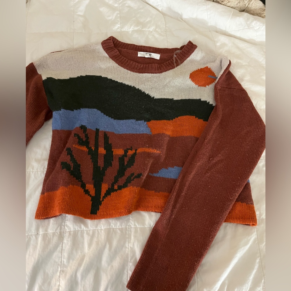 Colorful Landscape Knit Sweater